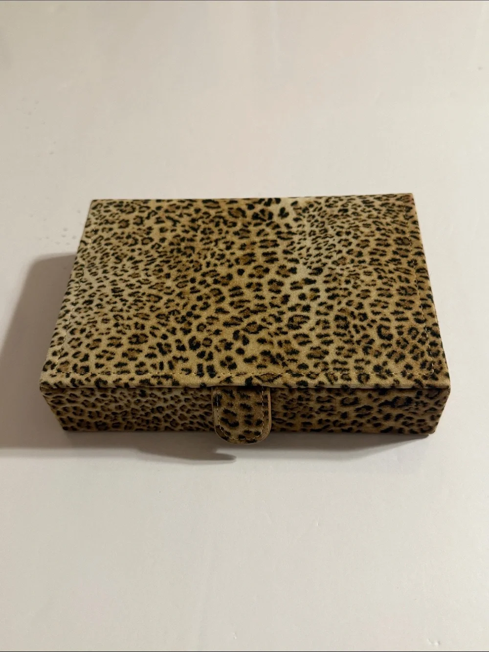 Reed & Barton Leopard Cheetah Print Ring Organizer - Beige Interior 7x5 NWOT